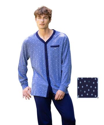 Pigiama uomo aperto a manica lunga in jersey di cotone Irge IRL 2526 - SITE_NAME_SEO