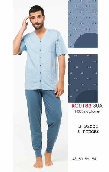 3-teiliger Herren-Baumwollpyjama Karelpiu' KC0183 - SITE_NAME_SEO