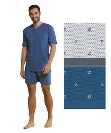 Karelpiu KC4170 Herren-Pyjama, kurzärmlig, Baumwolljersey - SITE_NAME_SEO