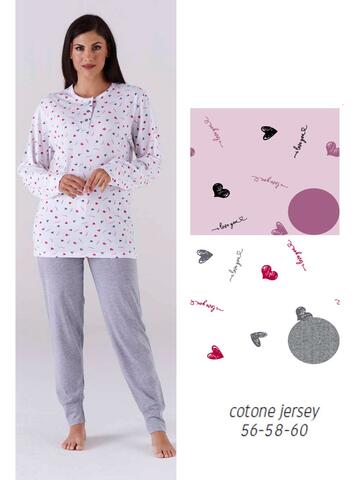Plus size women's seraph pajamas in Karelpiu' KC6078 cotton jersey - SITE_NAME_SEO