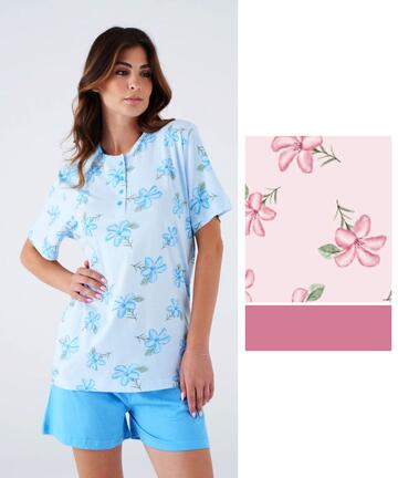 Pigiama donna a manica corta in cotone Karelpiu' KC8010 - SITE_NAME_SEO
