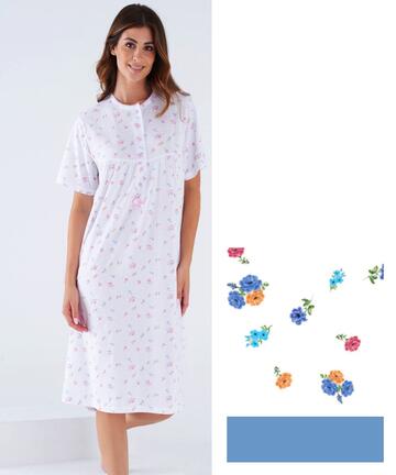 Karelpiu' KC8037 Kurzarm-Nachthemd aus Baumwolljersey CALIBRATA - SITE_NAME_SEO