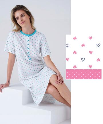 Karelpiu' KC8061 Kurzarm-Nachthemd aus Baumwolljersey CALIBRATA - SITE_NAME_SEO