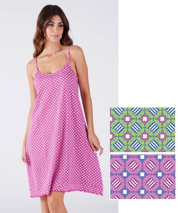 Karelpiu' KC8348 patterned women's narrow shoulder nightgown - SITE_NAME_SEO