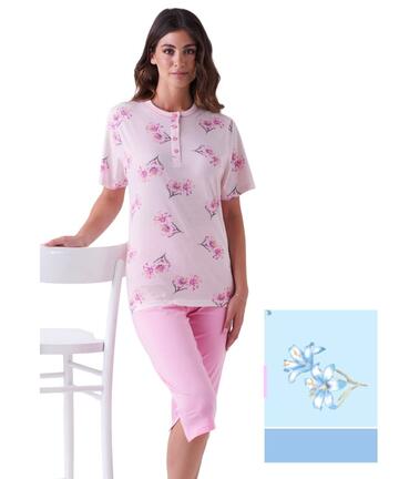 Pigiama donna a manica corta e bermuda in cotone Karelpiu' KE0007 - SITE_NAME_SEO