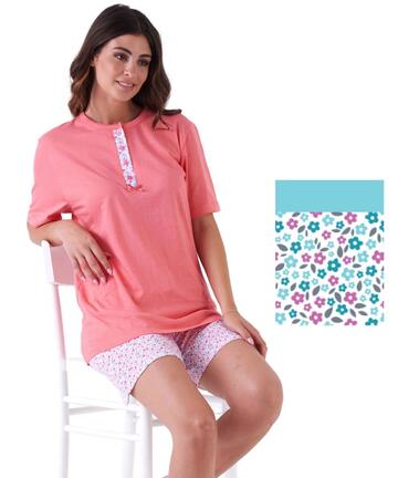 Pigiama donna a manica corta in jersey di cotone Karelpiu' KE0036 - SITE_NAME_SEO