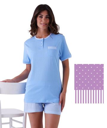 Pigiama donna a manica corta in jersey cotone Karelpiu' KE0089 - SITE_NAME_SEO