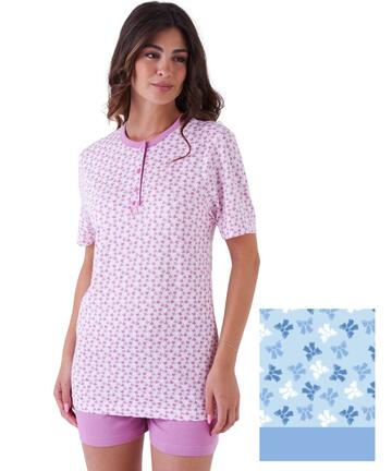 Pigiama donna CALIBRATO a manica corta in cotone Karelpiu' KE0042 - SITE_NAME_SEO