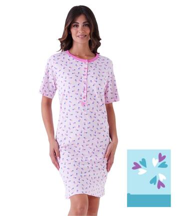 Camicia da notte donna a manica corta Karelpiu' KE0107 - SITE_NAME_SEO