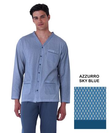 Pigiama uomo aperto in jersey di cotone Karelpiu' KE0211 - SITE_NAME_SEO