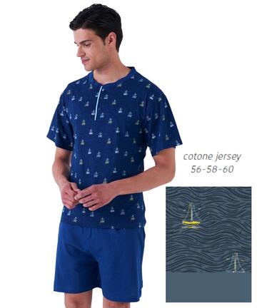 Pigiama uomo CALIBRATO corto in jersey di cotone Karelpiu KE0265 - SITE_NAME_SEO