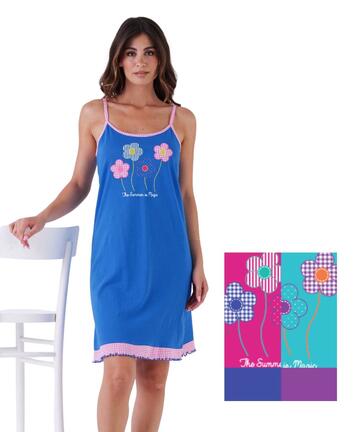 Camicia da notte donna a spalla stretta Karelpiu' KE0329 - SITE_NAME_SEO