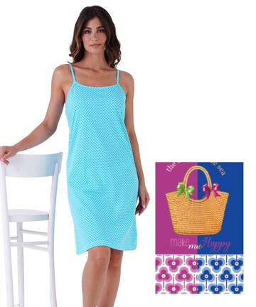 Camicia da notte donna a spalla stretta fantasia Karelpiu' KE0334 - SITE_NAME_SEO