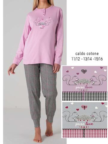 Pigiama da ragazza in caldo cotone Karelpiu' KF5286 - SITE_NAME_SEO