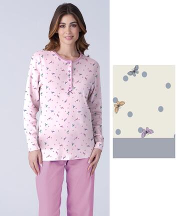 Pigiama donna in jersey di cotone caldo Karelpiu' KF9032 - SITE_NAME_SEO