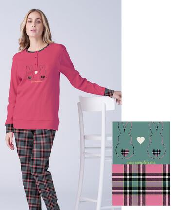 Pigiama donna in jersey di cotone caldo Karelpiu' KF9070 - SITE_NAME_SEO