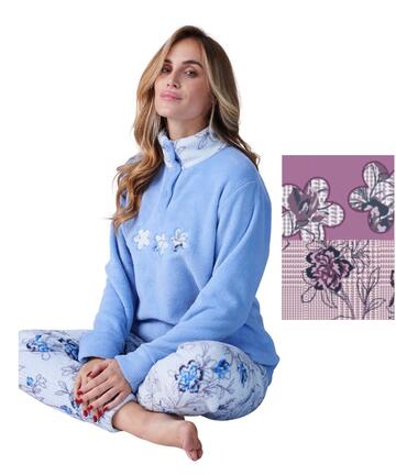 Karelpiu' KF9200 Damen-Pyjama aus warmem Korallenfleece - SITE_NAME_SEO