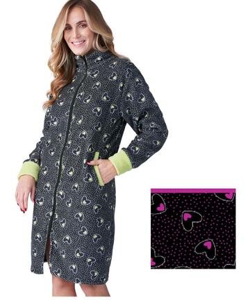Vestaglia donna con zip in caldo pile coral Karelpiu' KF9240 - SITE_NAME_SEO