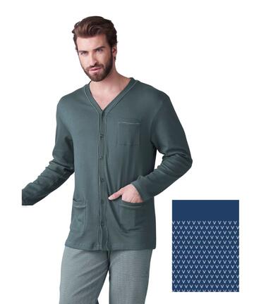 Pigiama uomo calibrato aperto in jersey di cotone caldo Karelpiu' KF9319 - SITE_NAME_SEO