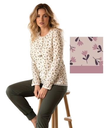 Pigiama donna in jersey di cotone caldo Karelpiu' KI1010 - SITE_NAME_SEO