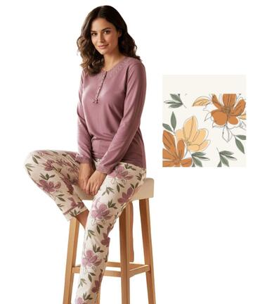 Pigiama donna in jersey di cotone caldo Karelpiu' KI1029 - SITE_NAME_SEO