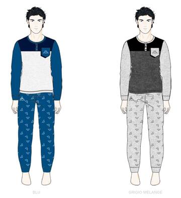Men's seraph pajamas in Kappa cotton jersey KMS24003 - SITE_NAME_SEO