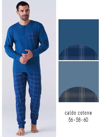 Karelpiu' KY7134 Warm Cotton Jersey Plus Size Men's Pyjamas - SITE_NAME_SEO