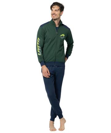 Tuta uomo primaverile in cotone garzato con zip Lotto LA1076 - SITE_NAME_SEO