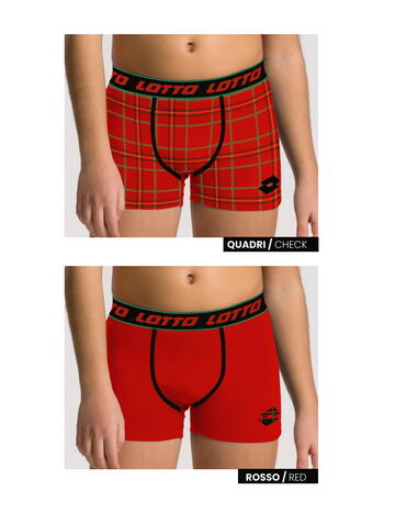 Children's boxer shorts in stretch cotton Lucky red Lotto LB4265 - SITE_NAME_SEO