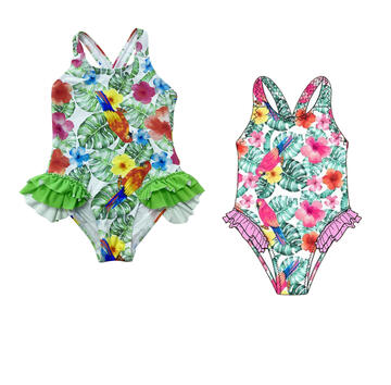 GIRL'S ONE-PIECE SWIMSUIT WITH FLORAL PRINT 3-7 YEARS LB-70196 LOLETA - SITE_NAME_SEO