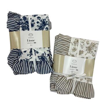 TOVAGLIA DA CUCINA IN COTONE CON BALZA MAISON SOPHIE LIONE - 6 POSTI - SITE_NAME_SEO