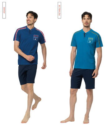 Pigiama uomo corto in jersey di cotone Lotto LP1234 - SITE_NAME_SEO