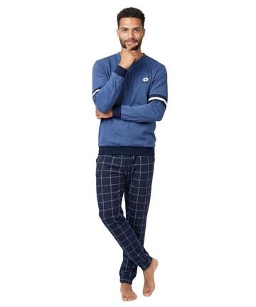 Pigiama uomo a serafino in jersey di cotone caldo Lotto LP2144 - SITE_NAME_SEO