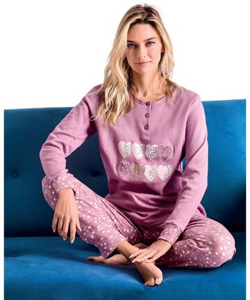 Pigiama donna in jersey di cotone caldo Infiore Love Me LVM652820 - SITE_NAME_SEO