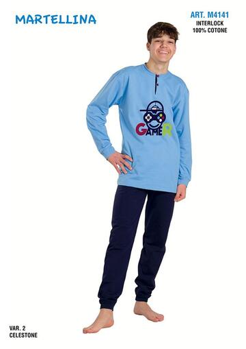 Pigiama da ragazzo in CALDO cotone Martellina M4141 - SITE_NAME_SEO