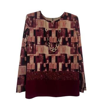 BLUSA FANTASIA DONNA MANICA LUNGA CHIARA AUTIERI MA3053 - SITE_NAME_SEO