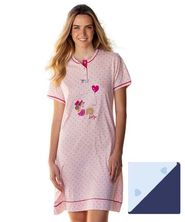 Camicia da notte donna a manica corta in cotone Irge MIC2622 - SITE_NAME_SEO