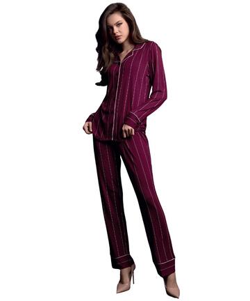 Pigiama donna aperto in viscosa pesante Lormar Minuit MIN654395 - SITE_NAME_SEO