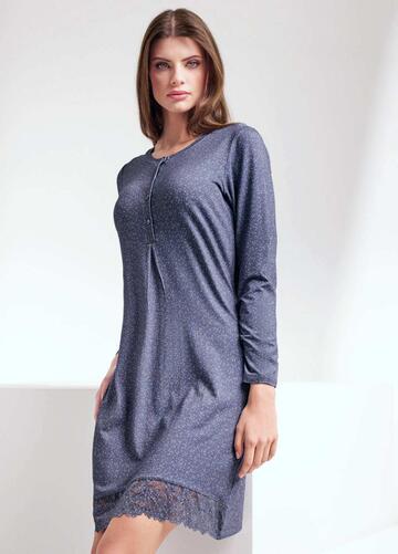 Camicia da notte donna in viscosa pesante mini-pois Lormar Miss MIS632066 - SITE_NAME_SEO