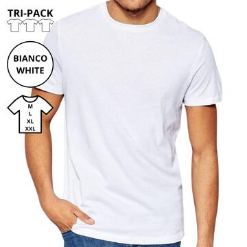 T-SHIRT UNISEX JERSEY COTONE MAP 3001 M-XXL BIANCO (3-PACK) - SITE_NAME_SEO