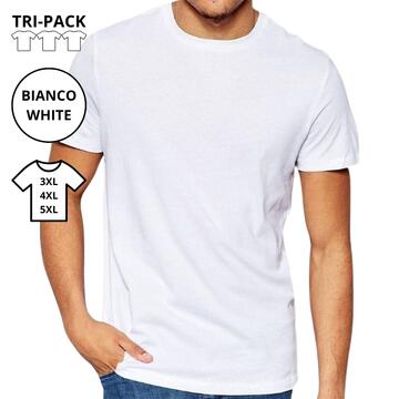 T-SHIRT UNISEX JERSEY COTONE MAP 3001OVER 3XL-5XL BIANCO (3-PACK) - SITE_NAME_SEO