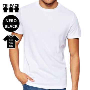 T-SHIRT UNISEX JERSEY COTONE MAP 3001OVER 3XL-5XL NERO (3-PACK) - SITE_NAME_SEO