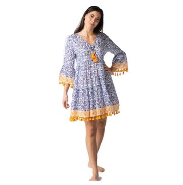 WOMEN'S DRESS WITH COTTON TASSELS VOICE MARILA 55206 - SITE_NAME_SEO