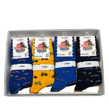 Calzino corto da uomo in cotone elasticizzato Scopri Prisco Miami C TRI-PACK - SITE_NAME_SEO