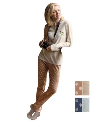 Sielei Oslo OS15 Damen-Pyjama aus warmem Baumwolljersey - SITE_NAME_SEO