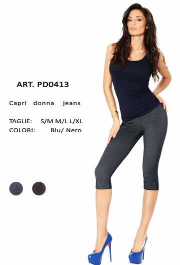 Gladys PD0413 jeans effect women's capri - SITE_NAME_SEO