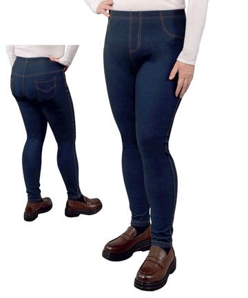 Leggings donna conformata felpata effetto jeans Gladys PD0606 - SITE_NAME_SEO