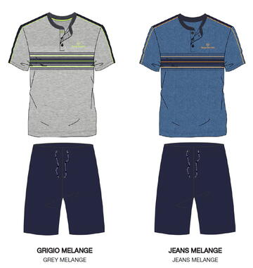 Short men's pajamas in Sergio Tacchini cotton jersey PGI45B4 - SITE_NAME_SEO