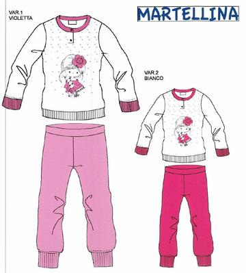 Pigiama da bambina in jersey di cotone Martellina PM20200 - SITE_NAME_SEO