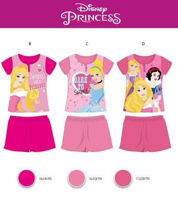 Pigiama bambina corto in cotone Disney Princess PRI0303 - SITE_NAME_SEO